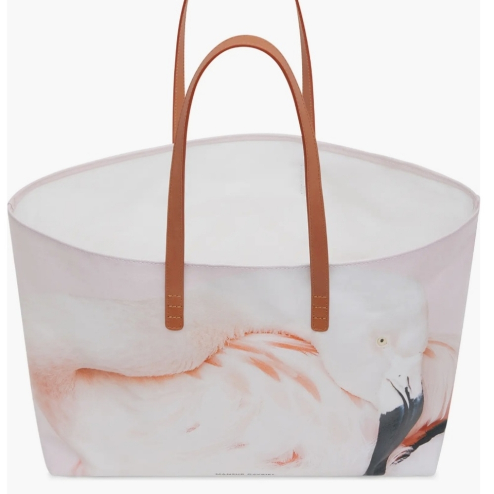 AUTHENTIC MANSUR GAVRIEL FLAMINGO PHOTO PRINT BEACH TOTE BAG